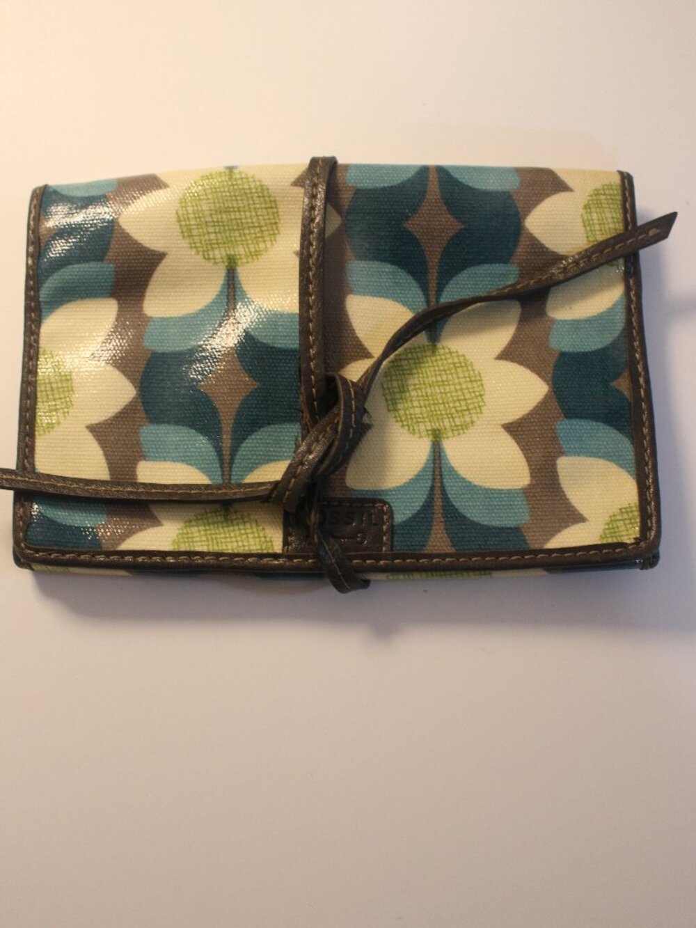 Teal Floral Foldout Travel Jewelry Organizer